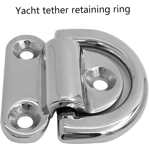 Fällbar ögla i rostfritt stål, fällbar ögla, däck surrningsring för släpvagn, båt, husvagn, silver, 2 st