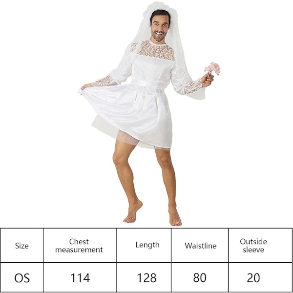 Mænd Voksen Brud Bryllup Stag Do Party Kostume Mandlig Sjove Outfits Fancy Dress