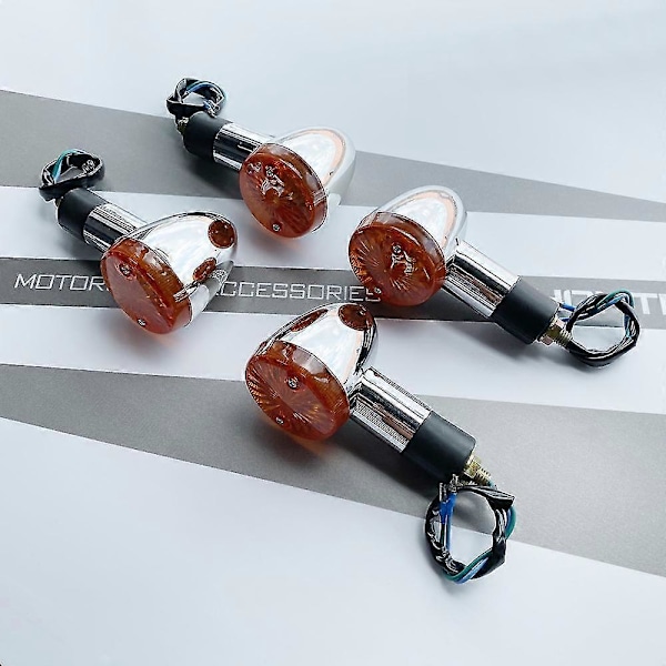 Upeat 4x moottoripyörän luodinmuotoiset vilkut Honda Shadow Spirit Aero Vt700 Vt750 Vt1100/Suzuki Intruder Volusia Vs Vl 700 750 800 1400 -malleihin