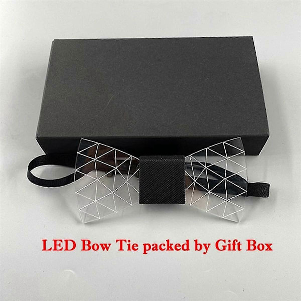 2x LED Akryl Fluga Byt 7 Färger Ljus Man Fluga Blinkande LED Fluga Fest Luminous Fluga