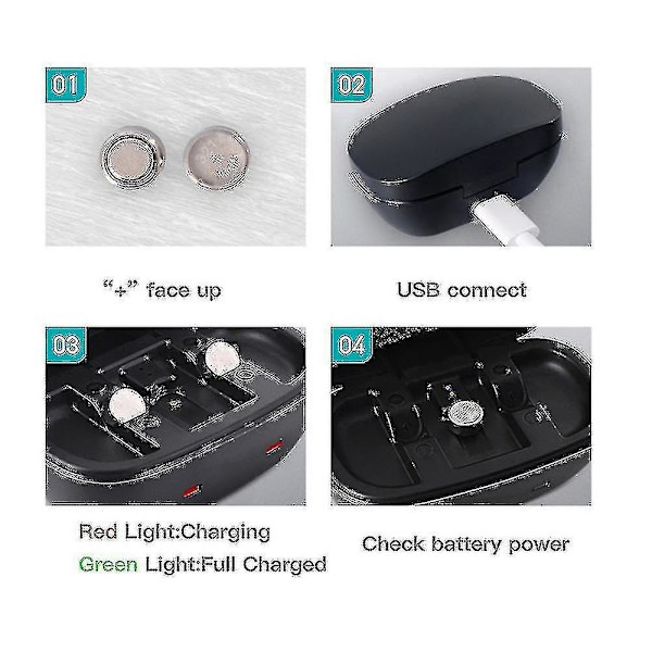 A312 Oppladbart Batteri, Høreapparatbatterier 312 Ladekit 312 312a A312 Pr4 Oppladbart Batteri For Høreapparat (2 stk 312)