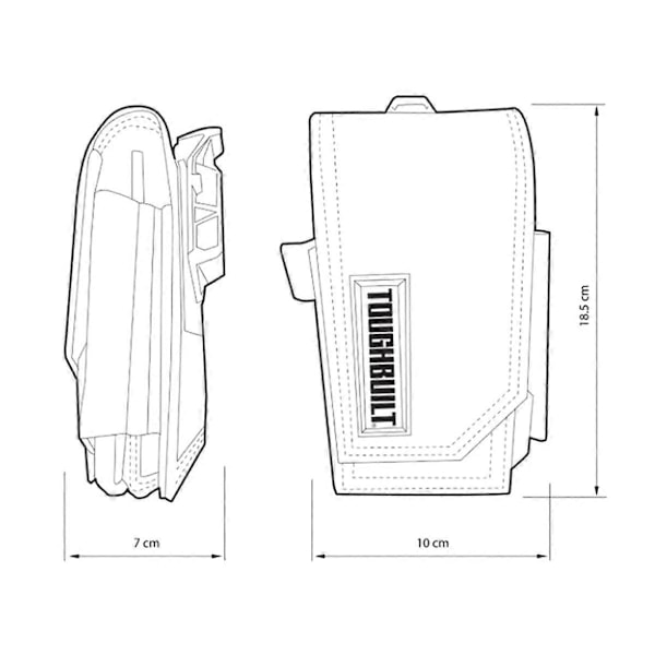 TOUGHBUILT TB-CT-33P Snabb Upphängning Tålig Mobiltelefonficka