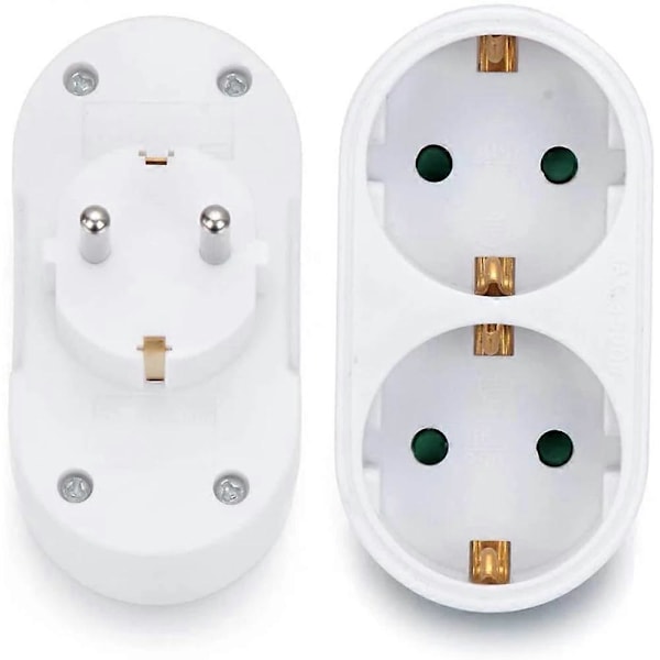2 Stik Dobbelt Stik Multiple Stikdåse Multi Stik Adapter Horisontal X