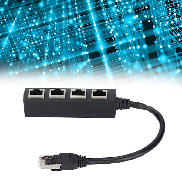 RJ45 Splitter Adapter, Ethernetkabel RJ45 Adapter 1 Han till 4 Hon, Cat7 Nätverkskabel Splitter Adapter
