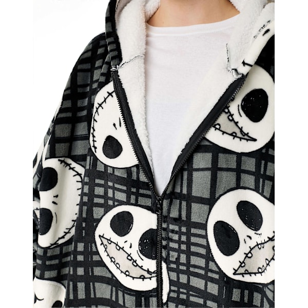 Disney x The Nightmare Before Christmas Unisex Zip Through Blanket Hoodie Sort Jack Skellington - One Size