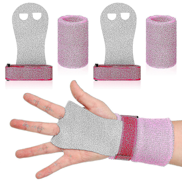 4 stk. Gymnastikgreb og håndledsbånd Bar Grips Palm Protection og håndledsstøttebånd til børns træningsøvelser