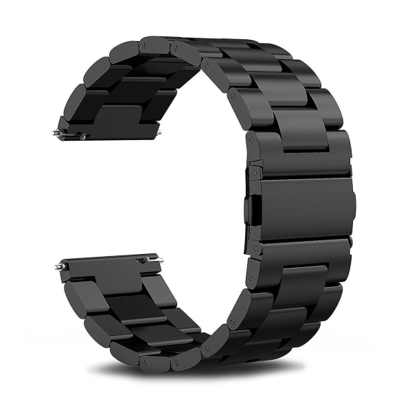 24 mm watch i metall - svart watch för snabbkoppling för män och kvinnor - watch i rostfritt stål för Smartwatch
