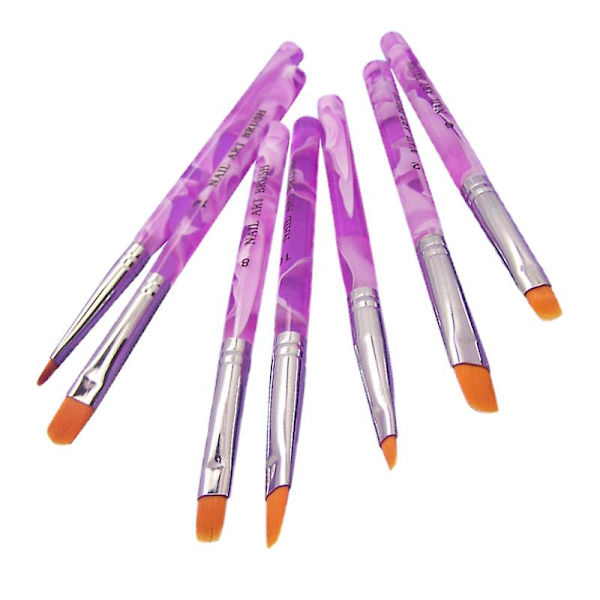 7 st/set Assorterade Akryl UV Gel Nagel Falska Tips Builder Pensel Manikyr Verktyg