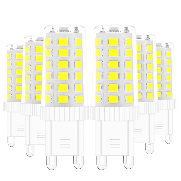 6-pakkia 5W G9 LED-lamppuja, vastaa 40W halogeenivaloa, Valkoinen 6000K