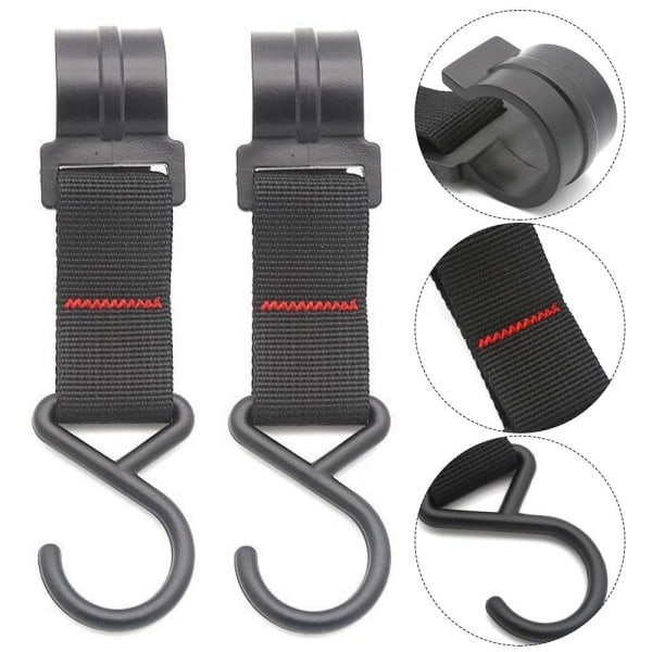1/2 stk Taktisk Karabinerbælte D-Ring Karabiner SORT 2 STKSTYLE Sort 2 stkStyle 1-Style 1