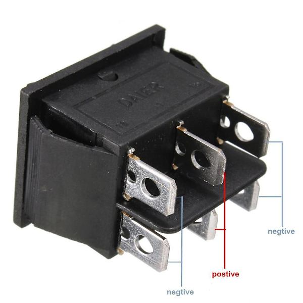 6-nastainen Auton Virtaikkunan Kytkin, Hetkellinen, Päälle/Pois/Päälle, 250v/15a 125v/20a