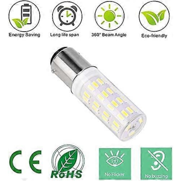 Ba15d 5W LED Pære AC/DC 12V-24V, Bajonet Dobbelt Kontakt Pære, 50W Ækvivalent Kold Hvid 6000K, til 12V-24V Apparatlamper, Pakke med 2.