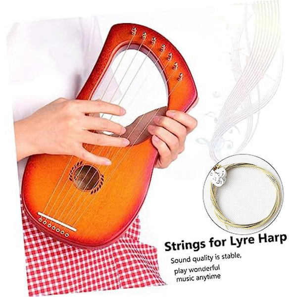 16-pack Lyre Harp Strängar Ersättningsmetallsträngar för Lyre Harp