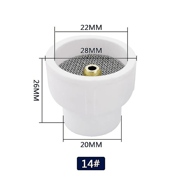 10 12 14 16 24 Vit Keramisk Munstycke Aluminiumoxidkopp För Wp9/20/17/18/26 Tig Svetsbrännare 10 Keramisk Vit Tig Svetskopp