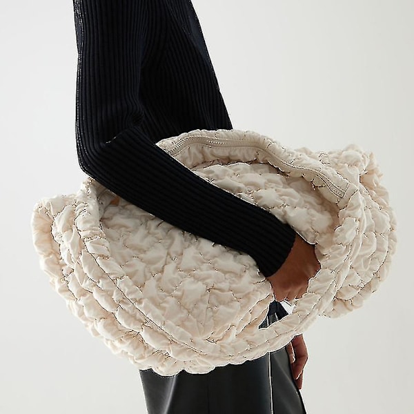 Designer Ruched Handväska Lyxig Nylon Quiltad Vadderad Crossbody Väska Casual Stor Kapacitet Tote Axelväskor