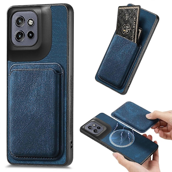 Skal för Motorola Edge 50 Neo 5G Retro Läder TPU Telefon Baksida med Avtagbar Kortplats