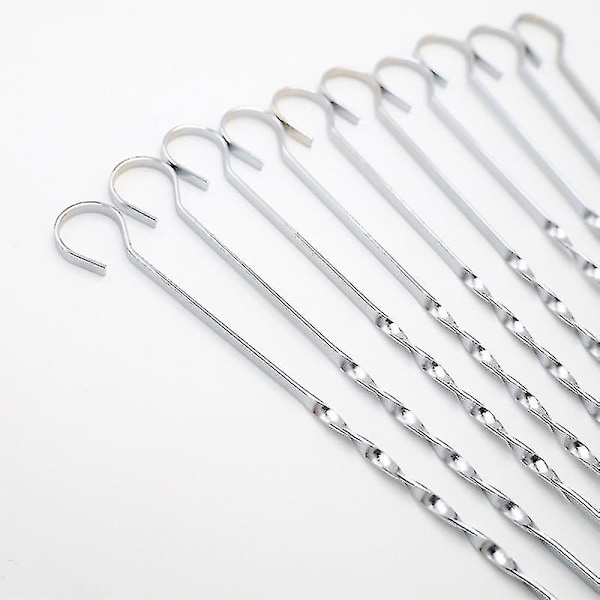 20 stk Grillspydde Flatt Metall Grillspydde Rustfritt Stål Shish Kabob Pinner