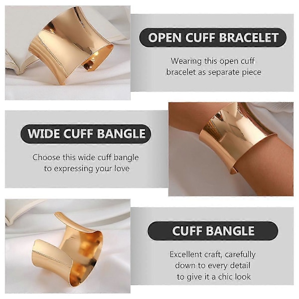 Bred Mansjett Armbånd Punk Riflet Mansjett Armbånd Åpen Mansjett Armbånd Bred Mansjett Armbånd