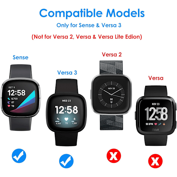 Armbånd kompatibel med Fitbit Sense / Versa 3, armbånd til kvinder Honeysuckle