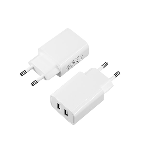 1 stk 5V2A dobbelt-port europæisk standard multi-port oplader USB-oplader