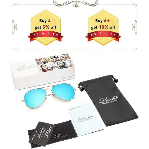 Klassiske Polariserede Aviator Solbriller UV Spejlglas Metal Retro Shades