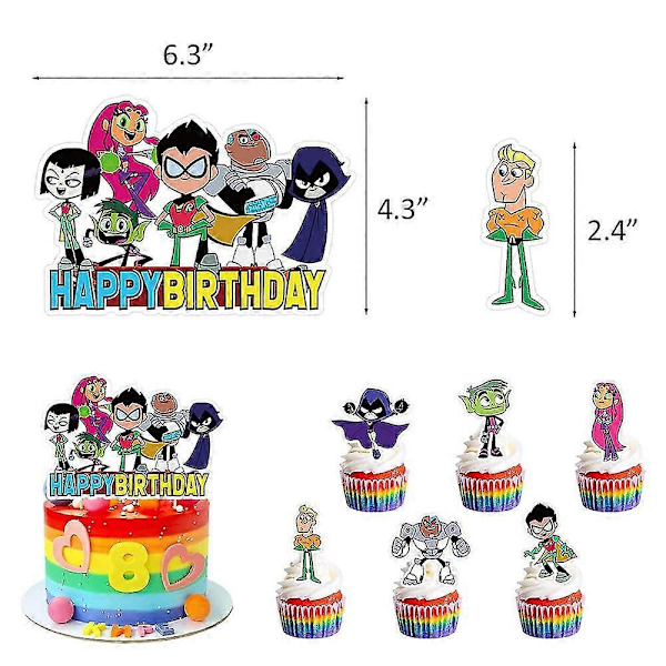 Teen Titans Go Teema Sarjakuva Lapset Lasten Juhlatarvikkeet Syntymäpäivä Banneri Ilmapallot Kakku Cupcake Koristeet