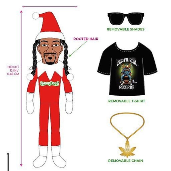 Snoop On The Stoop - Snoop Dogg Dukke Juleplys Figur Toy Ornament Gave (F)