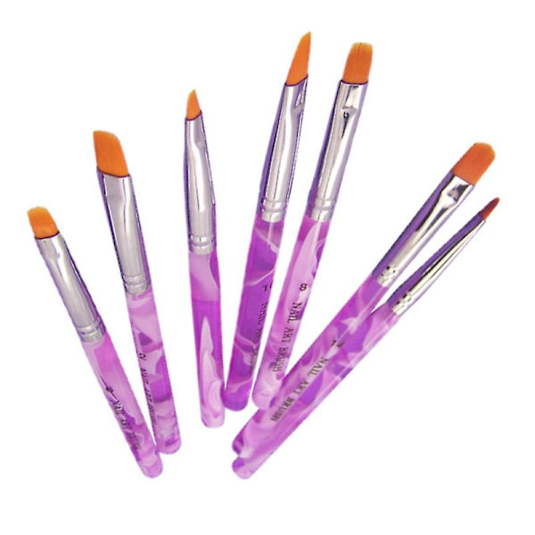 7 st/set Assorterade Akryl UV Gel Nagel Falska Tips Builder Pensel Manikyr Verktyg