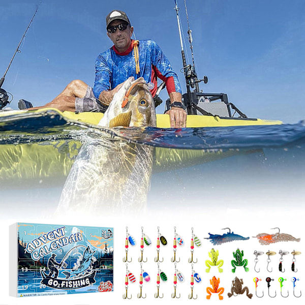 Julekalender Fiske Nedtelling Blindboks Fiskeutstyr Fiskeelskere Gave-DYK004