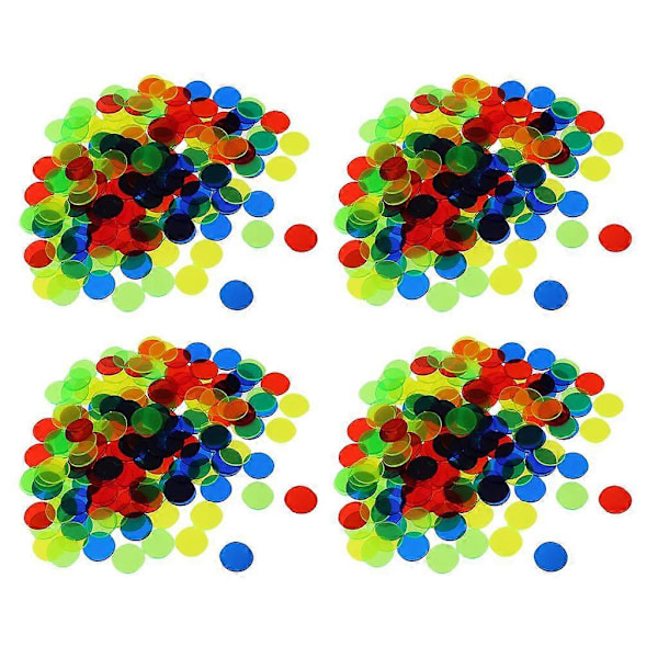 400 Stycken Plast Bingochips Genomskinliga Markörer Token Spel 1,5x1,5cm