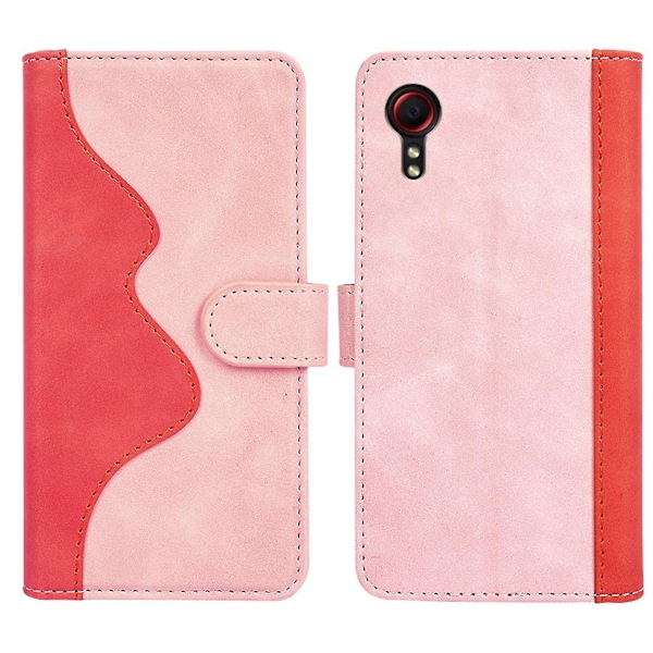 För Samsung Galaxy Xcover 5 PU Läder Full Body Shockproof Flip Case Magnetisk Stängning Stativ Splicing Folio Plånboksfodral