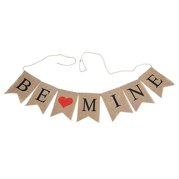 Valentinsdag Hjerte Burlap Smokingjakke Veggdekorasjon Banner - BE MINE