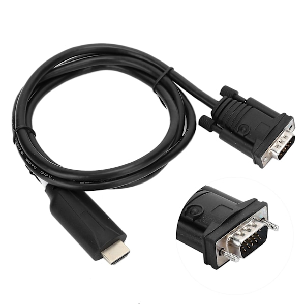 HDMI til VGA Konverter Adapter med 1,2m Kabel for Digital til Analog Signal Transformasjon