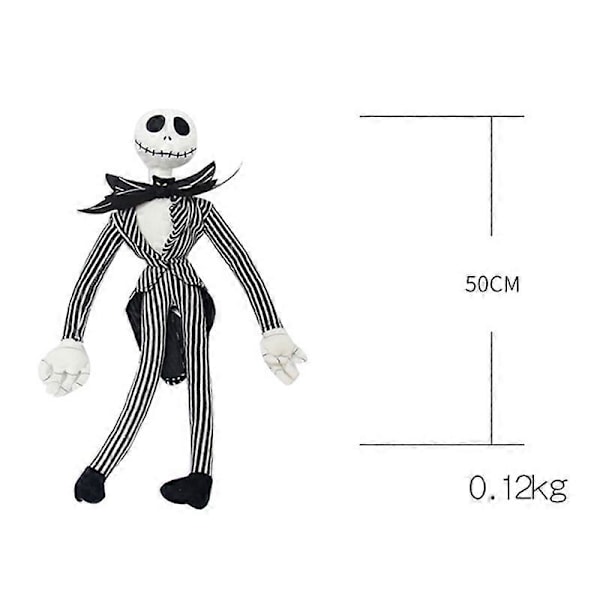 50cm The Nightmare Before Christmas Jack Skellington Plyschleksak Docka Skelett Jake Plysch Fylld Leksak för Barn Barnpresenter