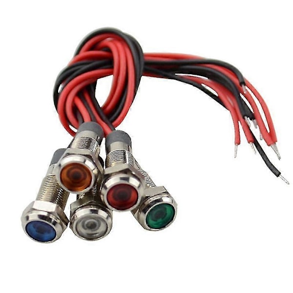 5x Bil Båd 12v-24v 6mm LED Indikator Lys Instrumentpanel Advarselslampe Hfmqv
