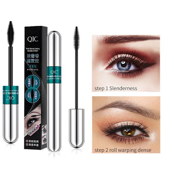 2 in 1 Vibely Mascara 5x Pidempi Vedenkestävä Kosmetiikka Luonnolliseen Pituuden ja Paksuuden Lisäämiseen Ei Ryhmittelyä 4D Silkki-Kuitu Mascara