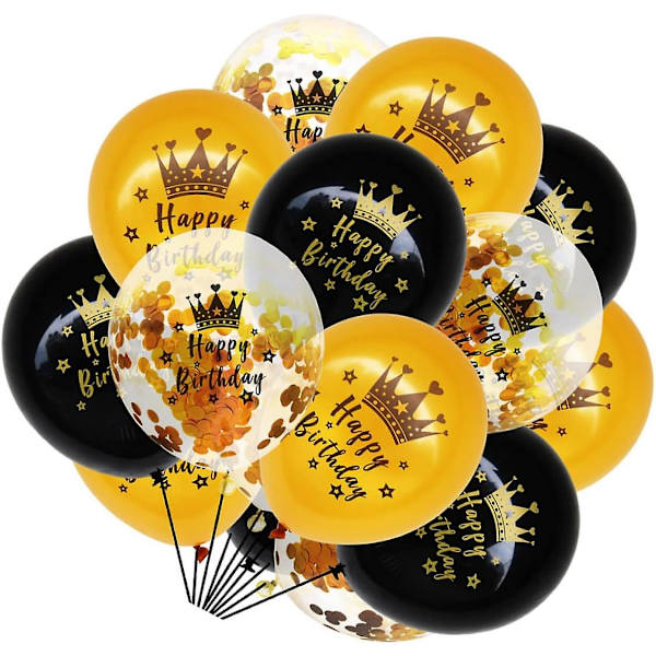1 Sett Ballongkonfettisett Folieballonger Latex Sequinballonger Festballonger Gullkonfettiballonger Svart Dekor Bursdagsfestforsyninger?????