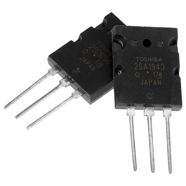 5 Par Svarta 2SA1943 2SC5200 Hög Effekt Matchande Audiotransistor