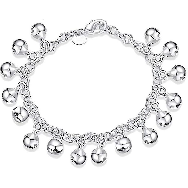 925 Sterling Silver Adjustable Bells Chain Bracelet/anklet For Women Girls Gift Jingle Bells Bead Charm Bracelet Lady Jewelry - -