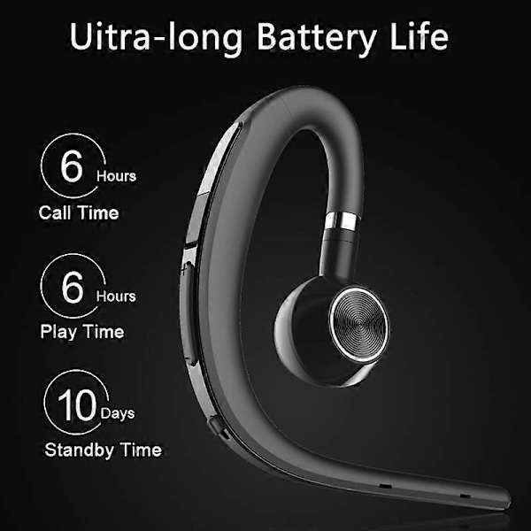 Röststyrda Bluetooth-hörlurar Sport Hörlurar Handsfree Mic Mikrofon för Telefon Bilförare Tråd