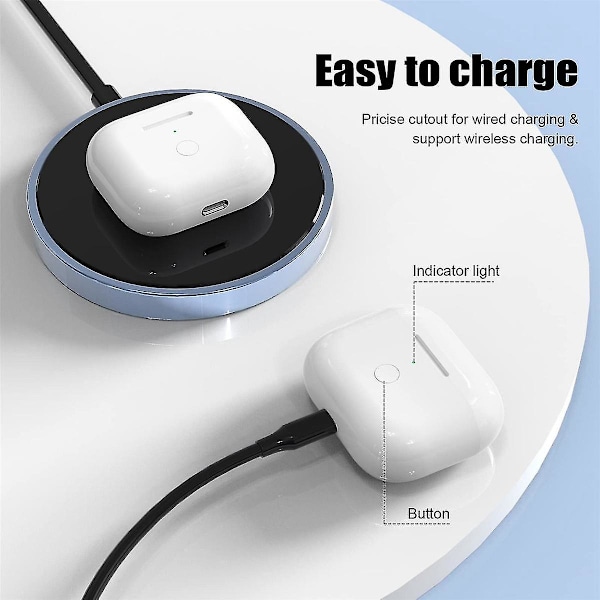 Laderetui for øretelefoner for 3 laderetui 450Mah trådløst laderetui Bluetooth-synkronisering rask paring