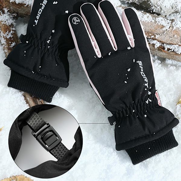 1 Par Vinterhansker Hudvennlige Vanntett Bomulls Unisex Sports Sykling Varme Hansker for Kvinner