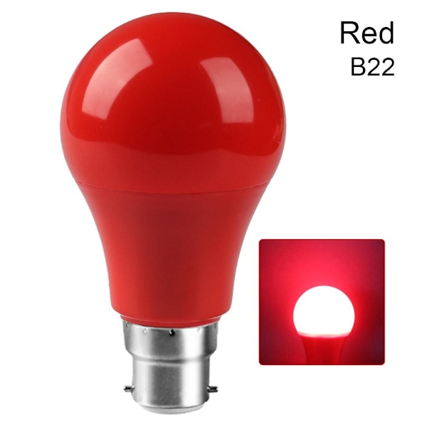 LED-pære A60 Lampe RØD B22 B22 Rød