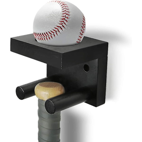 Baseball Bat Wall Mount, Softball Bat Holder Stand For Horizontal & Vertical Display, Wooden Display Rack For Memorabilia And Collecle