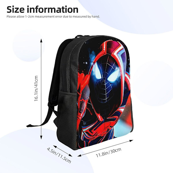 Miles Morales Rygsæk, Rejse Laptop Rygsæk, Vandafvisende College Skole Computer Taske, Holdbar