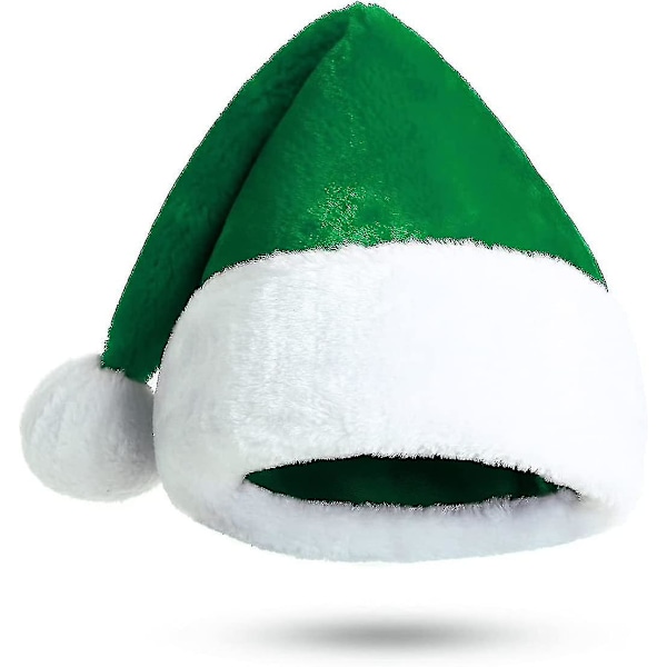Grøn Julemandshue Julemandshue Til Voksne Deluxe Julemandshue Kostume Plys Julepynt