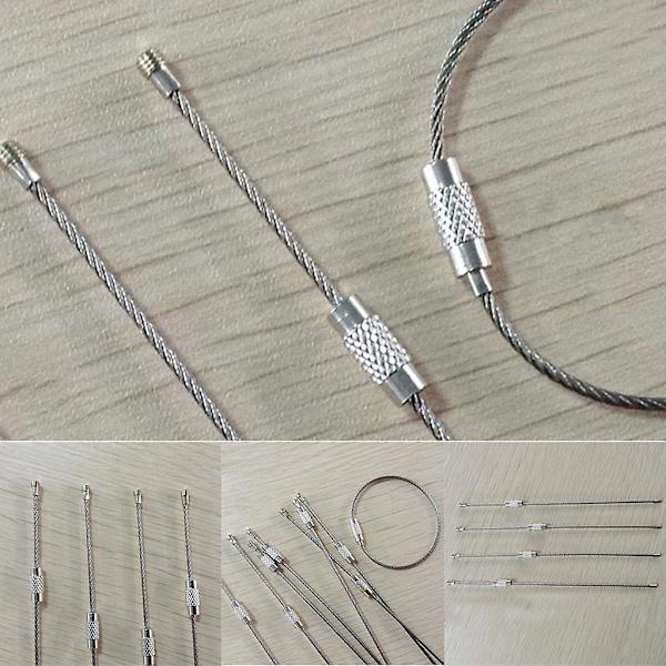 Nøkkelringer i rustfritt ståltråd 1,5 mm 15 cm Håndverk Kabel for nøkkelringløkker