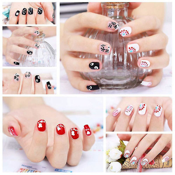 Nagelkonstkit Nagelkonstborstar Nagelprickverktyg Nagelstrimmor Rhinestones Kristaller Nagelfilset För Kvinnor