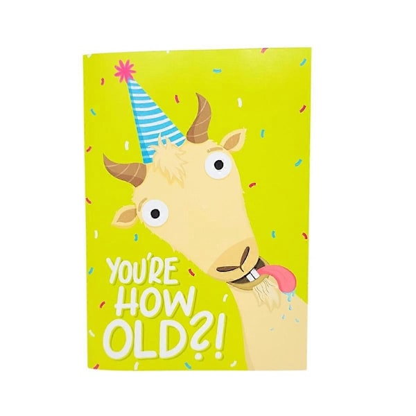 Skrigende Ged Birthdaykort - Sjov Fødselsdagskort til Mænd Kvinder Børn - Skrigende Ged Meme Lyd og Rystende Hoved