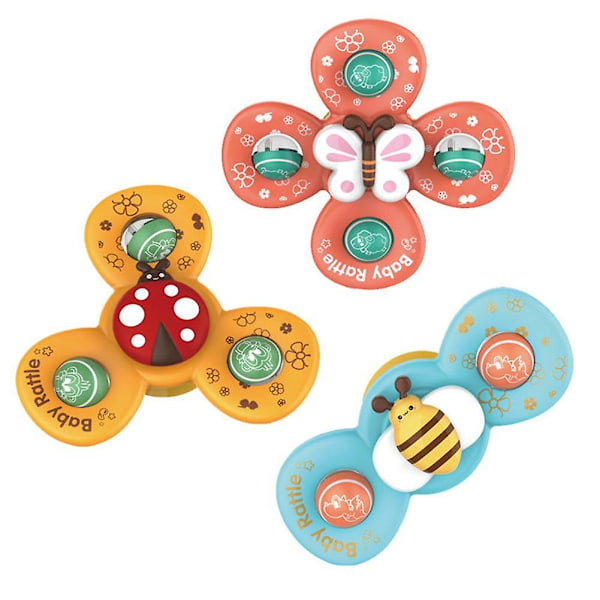 3 stk Baby Sugerørsspinnere Tegneserieleker Tegneserie Fidget Spinner Avspenningsleke